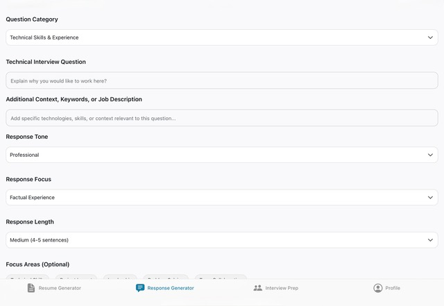 iPad Response Generator App